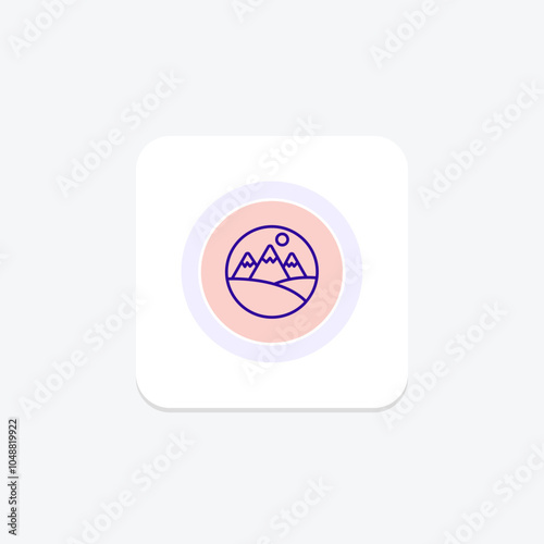 Hill Station icon, station, travel, nature, mountain color circle icon, editable vector icon, pixel perfect, illustrator ai file