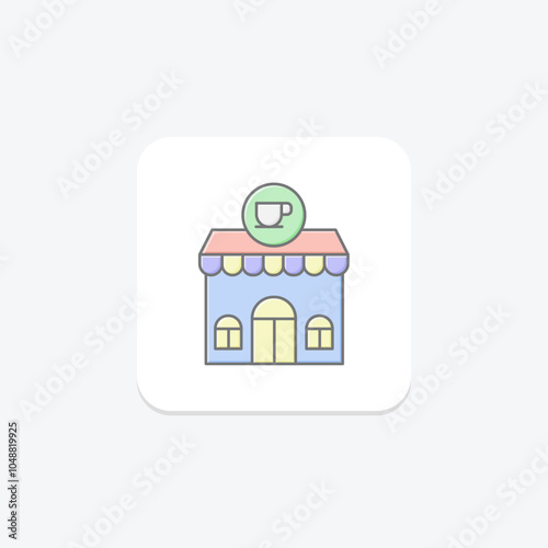 Tea Room icon, room, beverage, cozy, tea icon lineal color icon, editable vector icon, pixel perfect, illustrator ai file