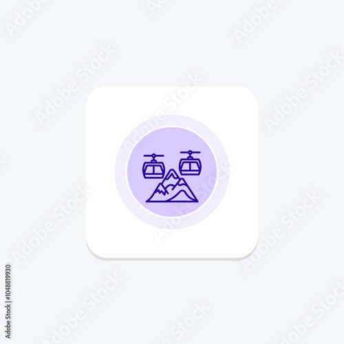 Mountain Resort icon, resort, nature, holiday, travel color circle icon, editable vector icon, pixel perfect, illustrator ai file