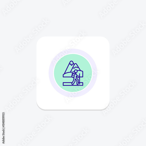 Travel Hill Station icon, hill, station, vacation, nature color circle icon, editable vector icon, pixel perfect, illustrator ai file