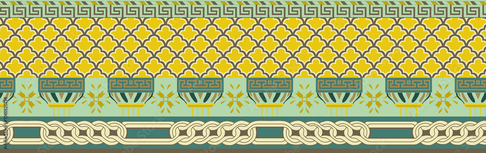 seamless beautiful wallpaper cards border design floral leaf vintage ornament Victorian geometric ethnic print paisley
