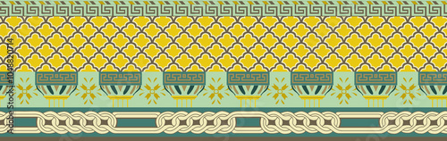 Obraz na płótnie seamless beautiful wallpaper cards border design floral leaf vintage ornament Victorian geometric ethnic print paisley w salonie