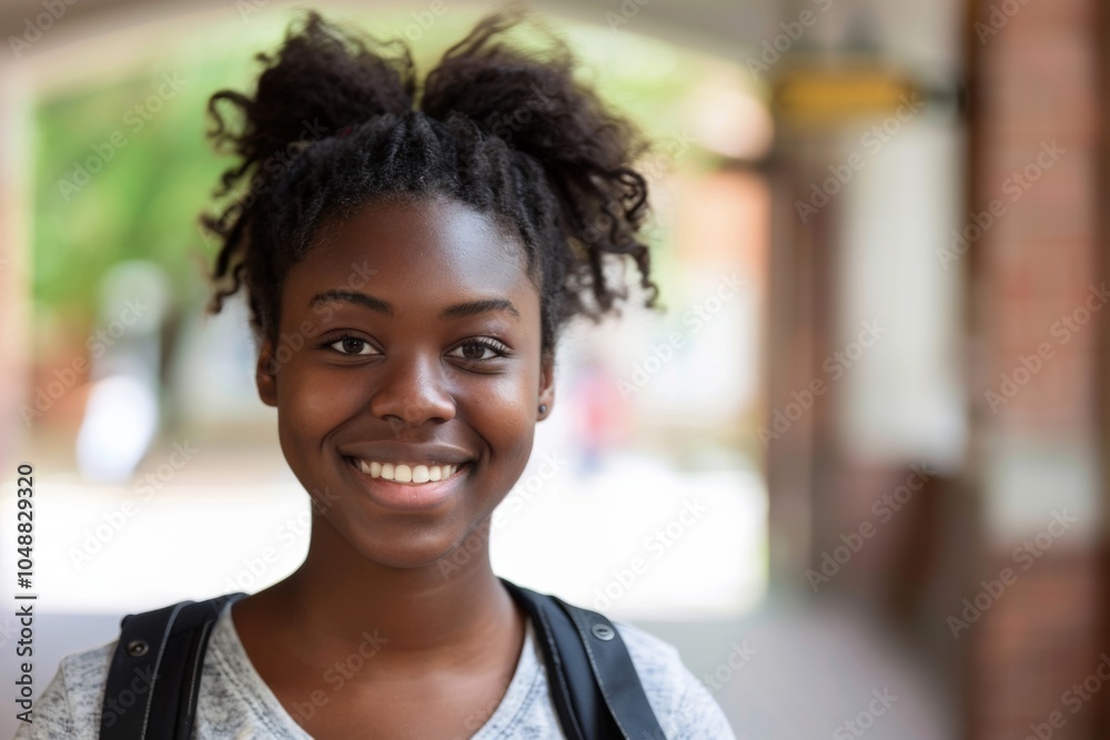 Smiling portrait of a young female student Smiling portrait of a young female student