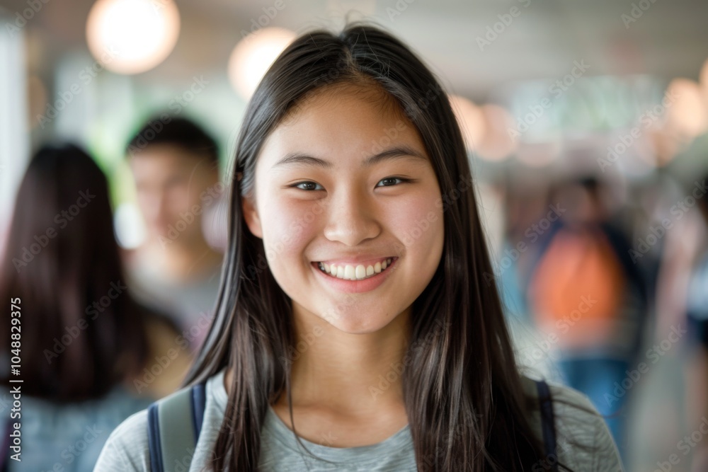 Smiling portrait of a young female student Smiling portrait of a young female student
