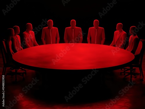 A quiet meeting in a dark online forum, with users plotting a silent coup to seize digital power, Silent coup planning in hidden forums, online conspiracy concept photo