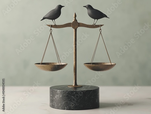 A symbolic balance scale with Rights and Responsibilities equally weighed, representing a rebalanced social contract, Rebalancing the social contract, fairness and equality concept photo