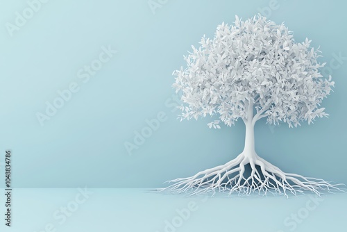 A tree with deep roots labeled caste growing over and crushing smaller trees of opportunity, Caste systems deep roots, historical inequality and barriers concept