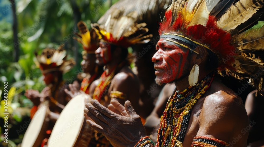 A powerful scene of an indigenous religious ceremony, with deep cultural and spiritual significance, A powerful scene of an indigenous religious ceremony, with deep cultural and spiritual significance,