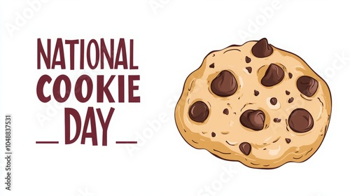 Celebrate National Cookie Day with a delicious chocolate chip cookie. It's the perfect excuse to indulge in a sweet treat! photo