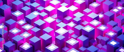 Colorful 3d cubic patterns abstract art