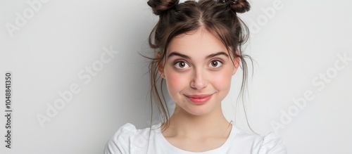 Attractive woman with pigta...