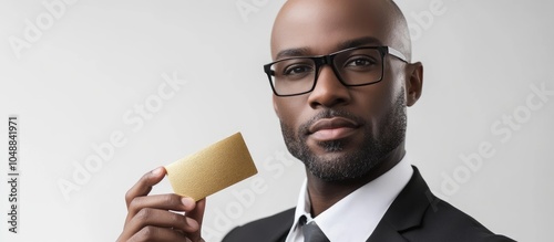Serious black businessman d...
