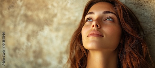 attractive young woman gazi...