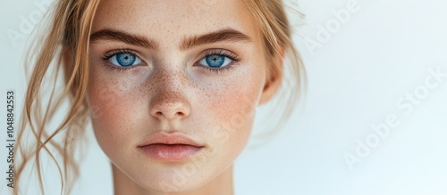 A young woman with blue eye...