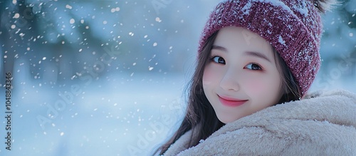 Adorable Asian Girl Smiling...