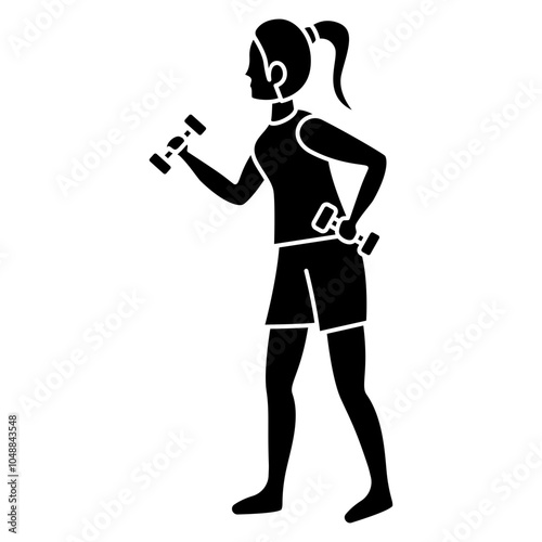 girl with dumbbells