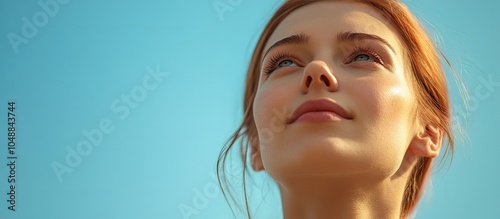 attractive young woman gazi...