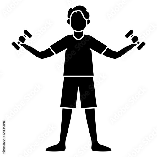 workout with dumbbells. sport man