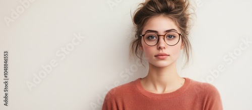 woman against a plain backg...