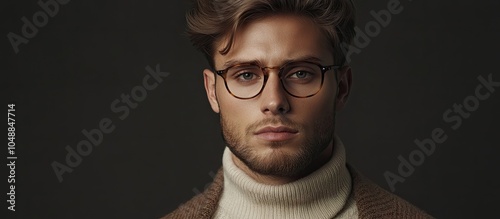 A portrait of a man with a ...