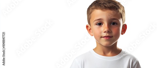 A adorable young boy wearin...