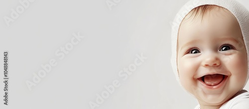 Adorable smiling baby in th...
