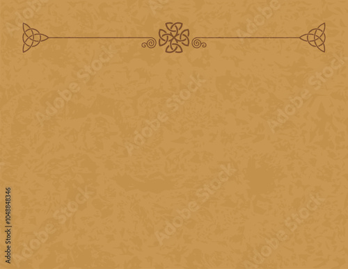 Medieval Parchment Background - Elegant Celtic Header Graphic - Triquetra Knot