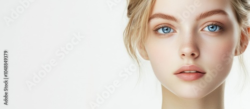 A young woman with blue eye...