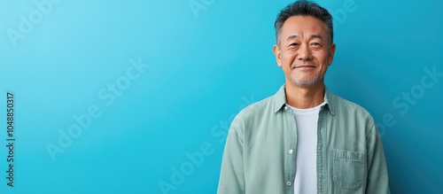An older Asian man dressed ...