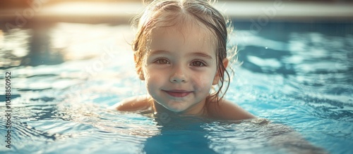 Adorable little girl in a s...