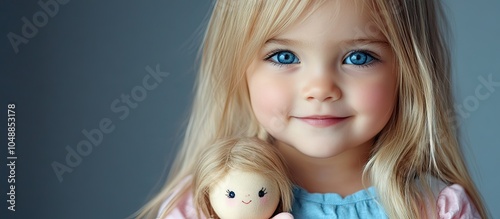 Adorable young girl with bl...