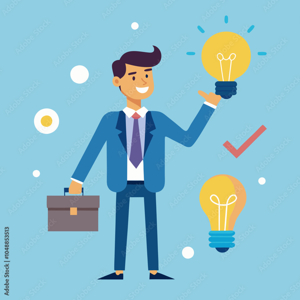 businessman with idea bulb businessman with idea bulb