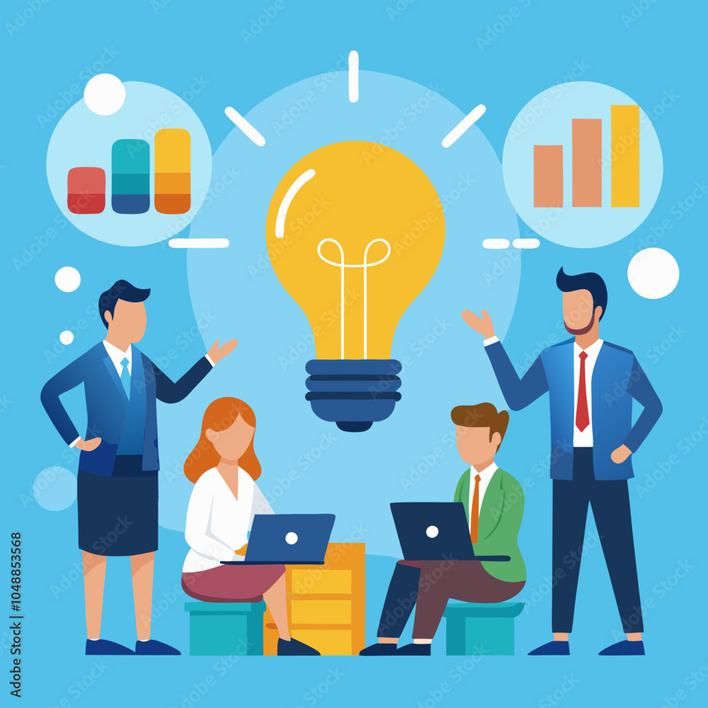 business person with idea bulb business person with idea bulb