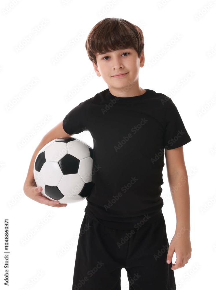 Football player with soccer ball on white background Football player with soccer ball on white background