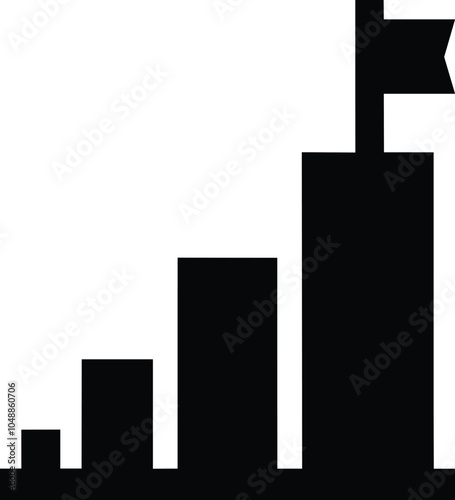 Achievement icon, Success Steps icon, Milestone icon, Path to Success, Rise to the Top, Flag of Achievement icon, Climb to Success, Growth, achievement logo, success graph icon