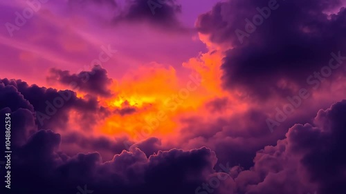 Breathtaking Sunset Above Fluffy Clouds