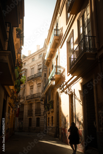 Valencia, historic center, Old Town, Spanish architecture, cultural heritage, daytime, ancient streets, historic buildings, traditional Spain, cityscape, Mediterranean charm, landmarks, Valencia touri photo