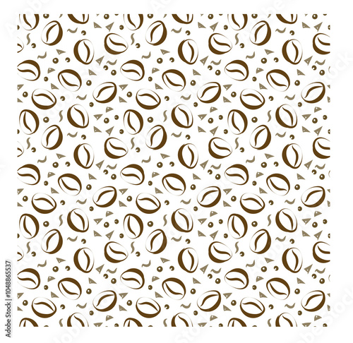 seamless pattern of cups and mugs of strong aroma hot coffee, espresso or sweet cappuccino, latte, chocolate , png