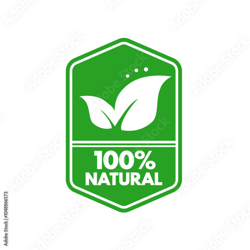 100% natural - designation, label, green sticker