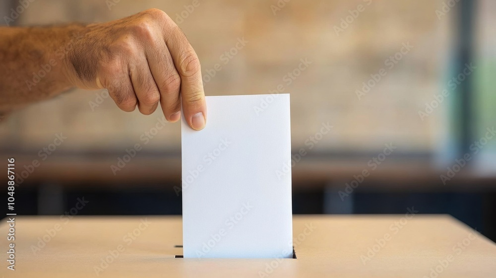 Hand Checking a Blank Ballot Paper in Voting Process Hand Checking a Blank Ballot Paper in Voting Process