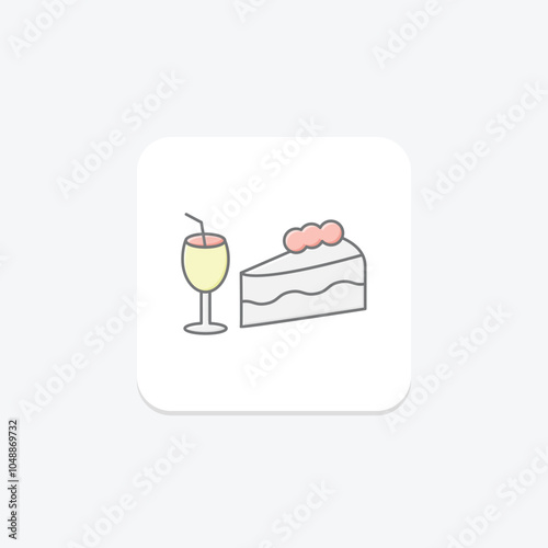 Food Festivity lineal color icon , vector, pixel perfect, illustrator file