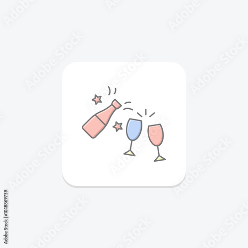 Food Celebration lineal color icon , vector, pixel perfect, illustrator file