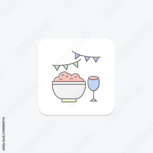 Food Tradition lineal color icon , vector, pixel perfect, illustrator file