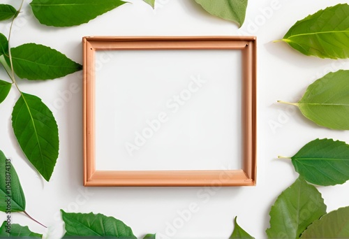 Leaf background photo frame
