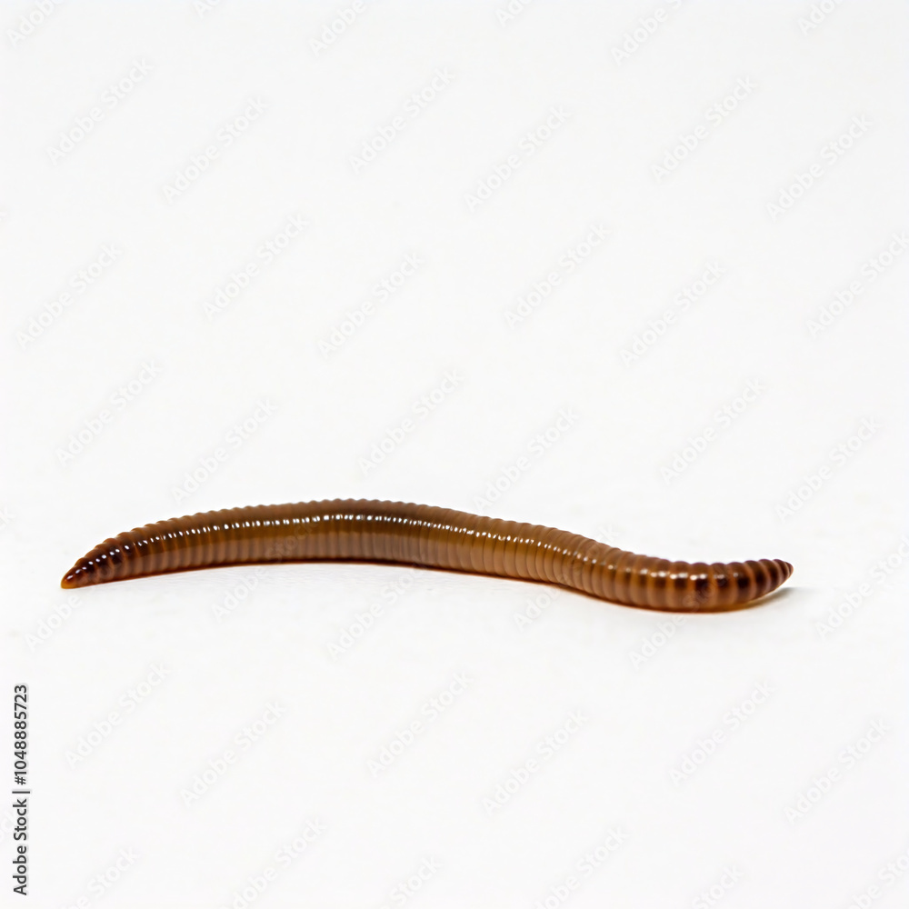 brown earthworm isolated on white background brown earthworm isolated on white background