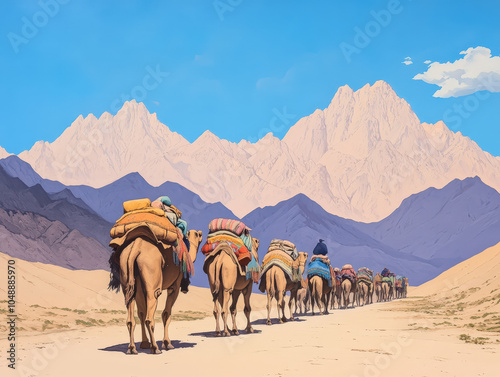 Caravan Journey Through the Silk Road Mountains