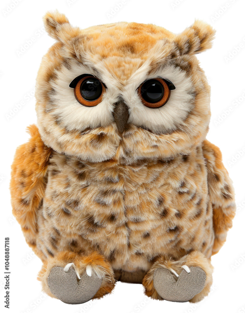 Obraz premium PNG Stuffed doll owl animal cute white background.