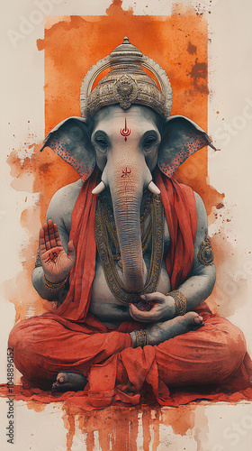 The Hindu god is Ganesha. God worshiped in India