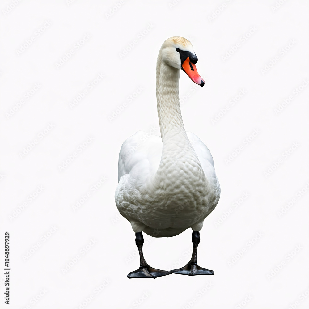 white swan isolated on white background white swan isolated on white background