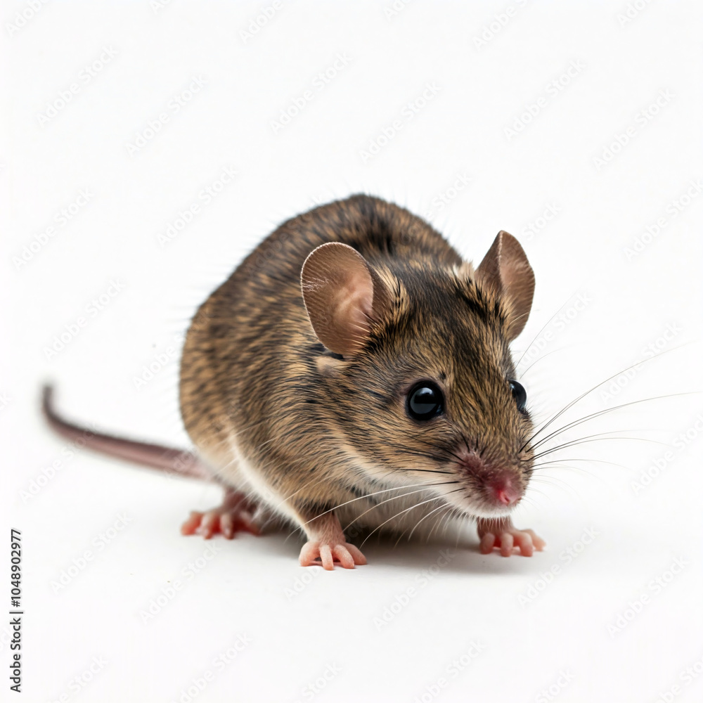 cute house mouse looking at camera on white background cute house mouse looking at camera on white background